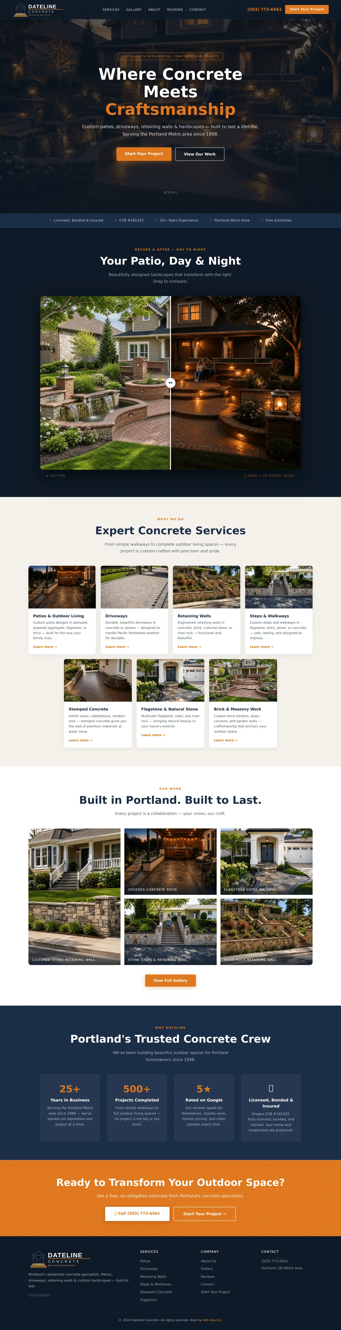 Dateline Concrete website