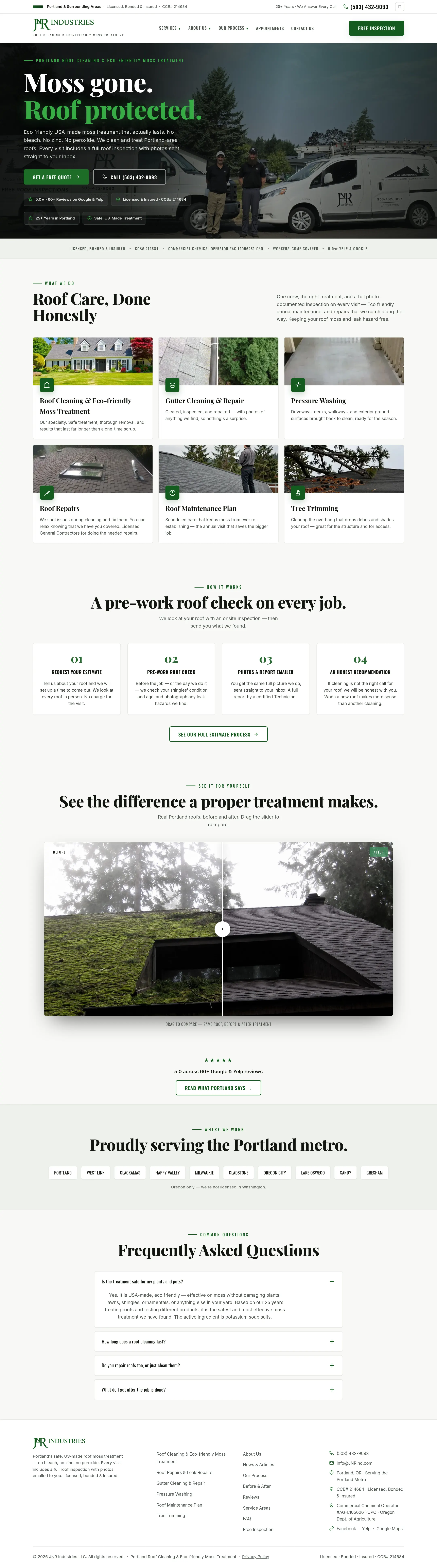 JNR Roof Maintenance website