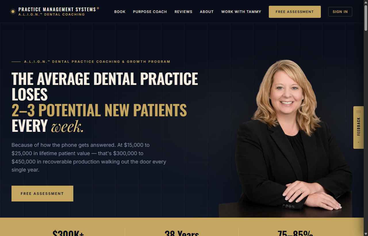 Practice Systems Management — A.L.I.G.N. dental coaching website we rebuilt